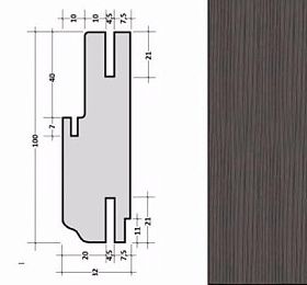 Коробка прямая телескопическая Престиж с уплотнителем для дверей Profil Doors серия X Кроскут грей